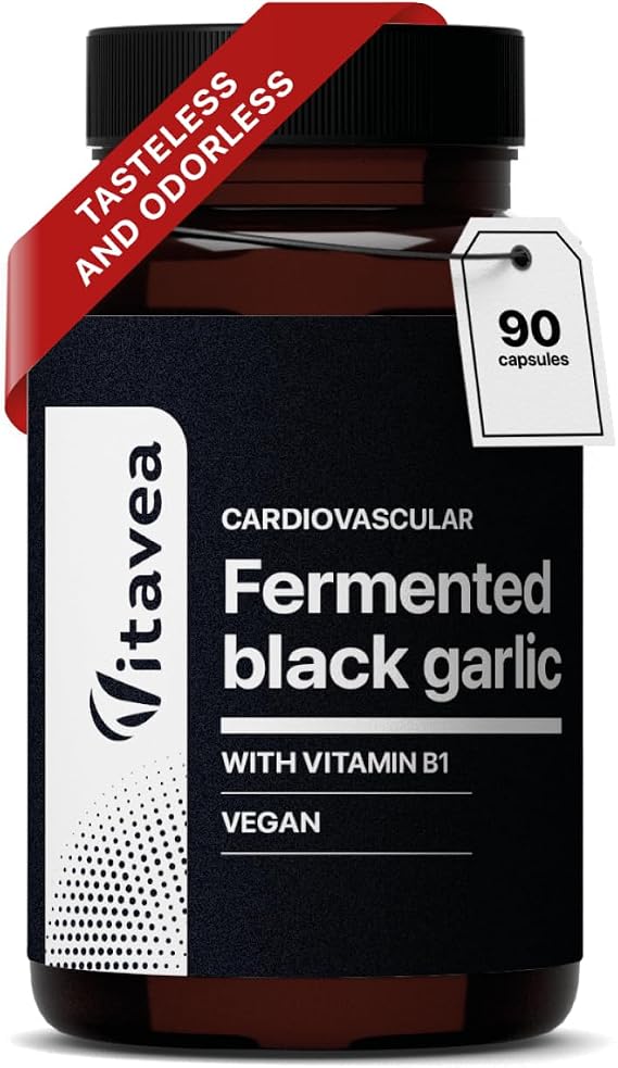 Black Garlic - 9000mg - 30:1 Extract with Vitamin B1-45 Days - Vegan