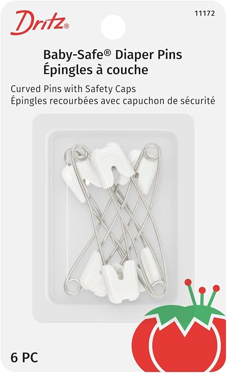 Baby-Safe Diaper Pins, 6 Count