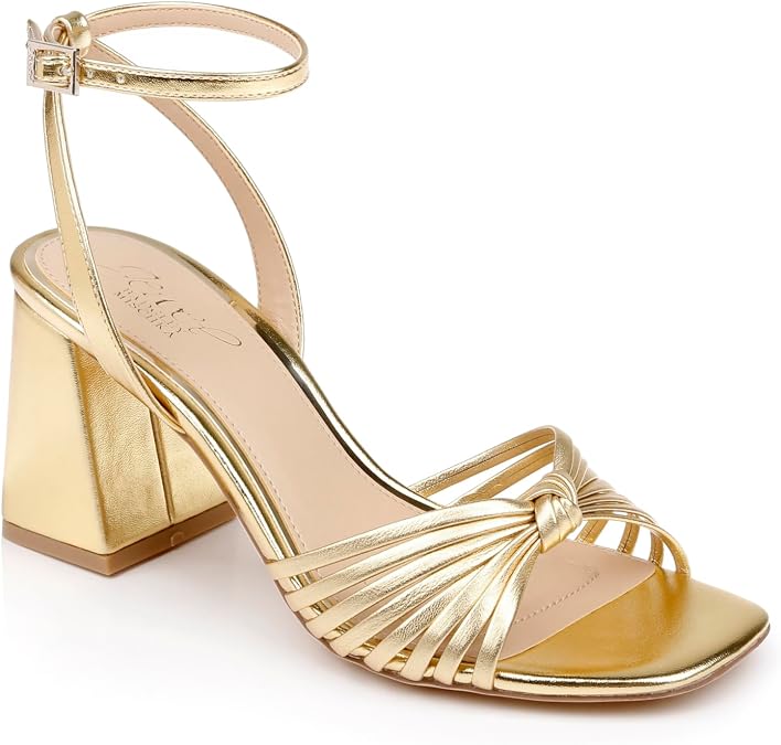 Jewel Badgley Mischka Nariah Cage Block Heel Sandals