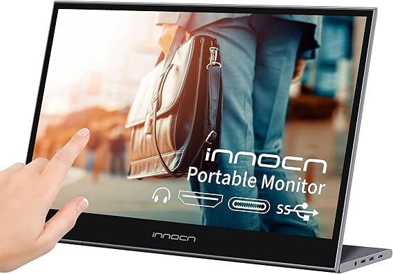 INNOCN Portable Laptop Monitor Touchscreen 15.6" 1080P HDMI USB C External Computer Display Ultra Slim Travel Second Monitor for Laptop MacBook Phone PS4 Switch Xbox Mini PC, 400Nits, 100% sRGB