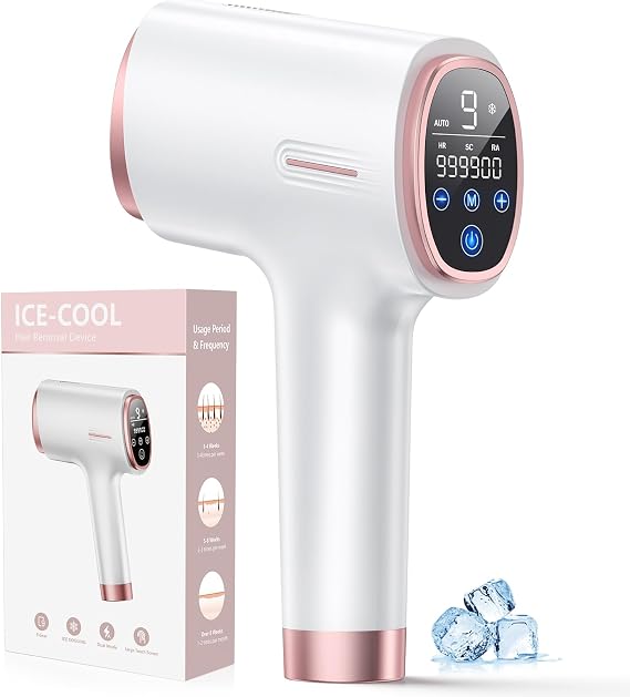 21J Laser Hair Removal Device with Painle ss Ice-Cooling, White