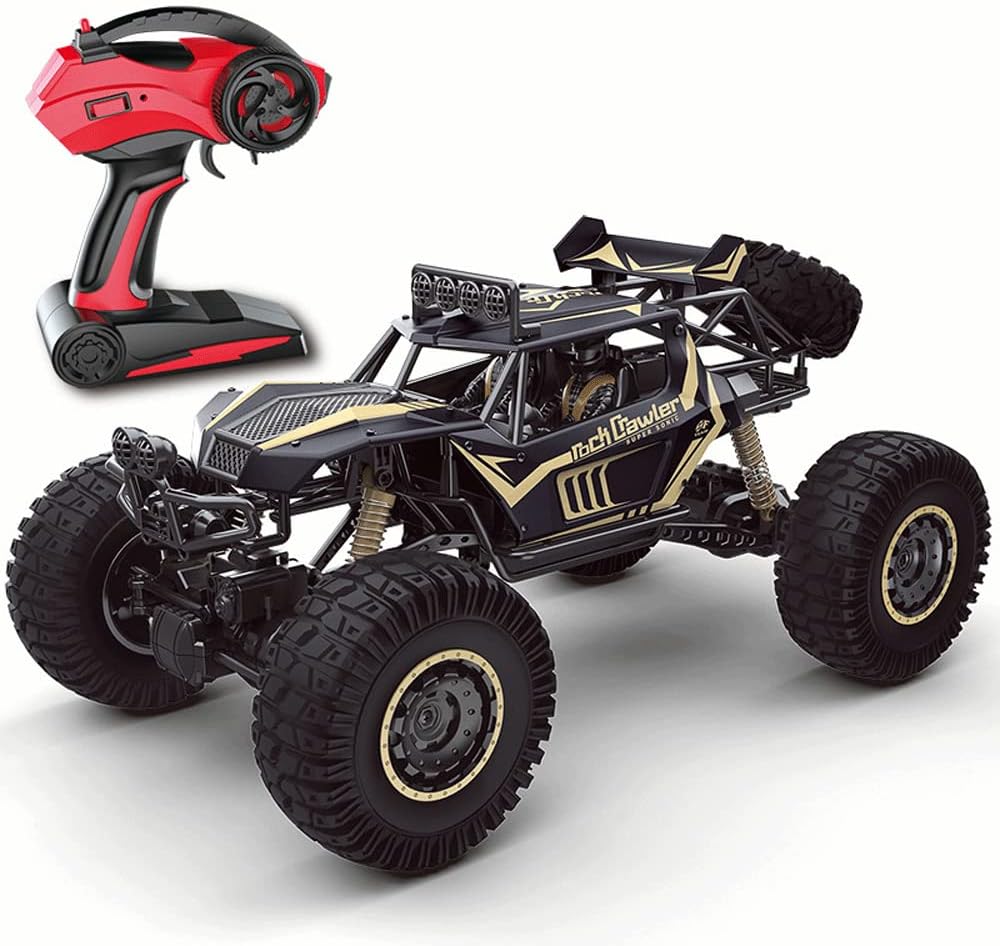 RC Car, 18 Scale All Terrain 2.4GHz Remote Control Truck, 4WD Off Road Monster Vehicle RC Buggy Crawler Resistant, Shock Absorber, Crash Resistant Toy Gift for Boys Girls