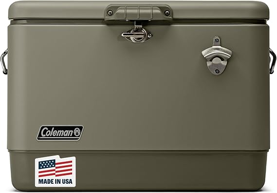 Coleman Reunion Steel Belted Portable Cooler, Leak-Resistant, 54-Quart