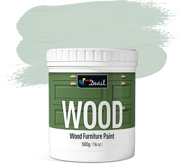 DWIL Matte Finish Furniture Paint - 16 Oz Wood Paint for Cabinets, Doors, Tables, and Dressers Refinishing - Water-Based, Non-Toxic & Odorless, Easy to Apply(Organza Green)-Without Tools