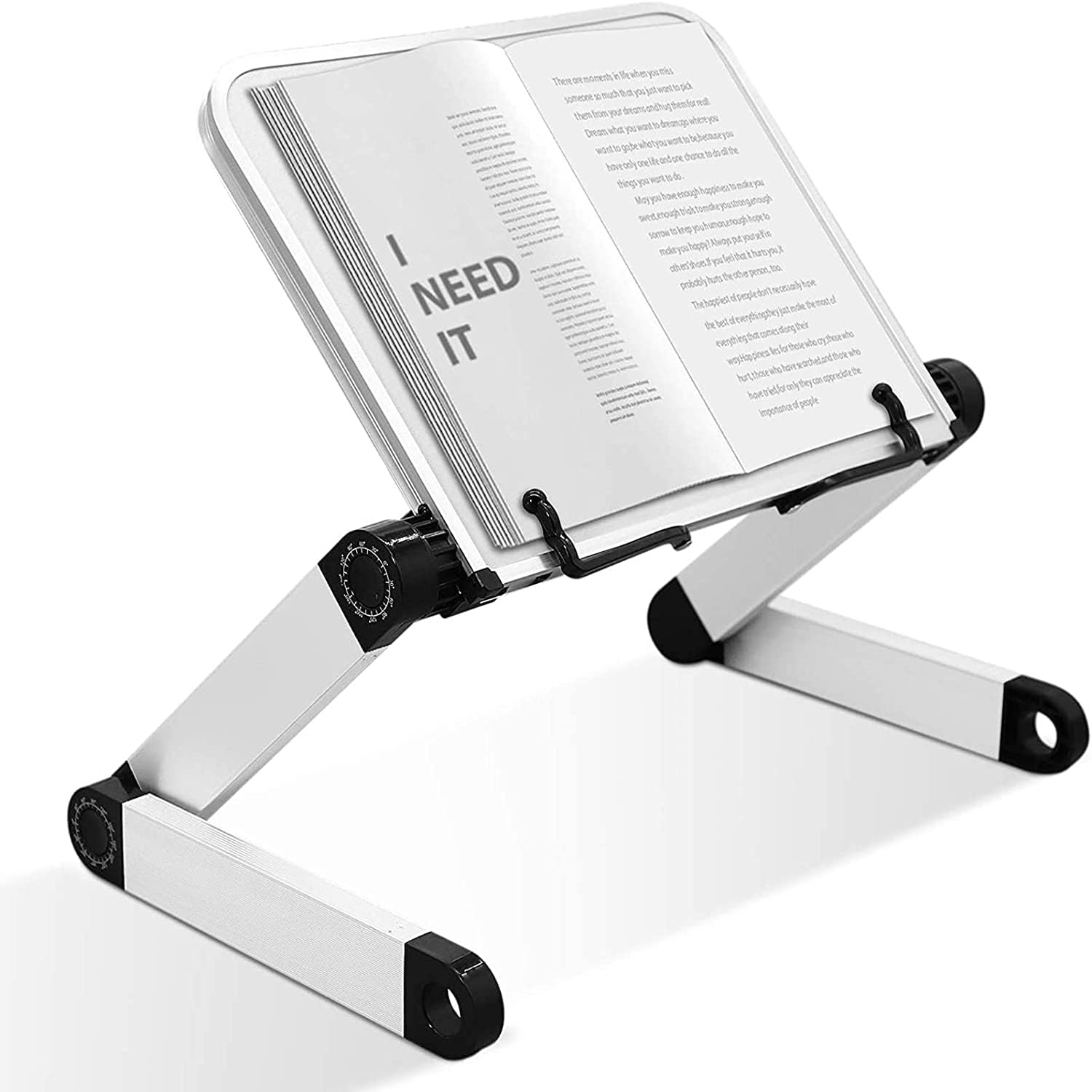 Hobimtek Metal Adjustable Book Reading Stand Rahle Multi Purpose Laptop Tablet Stand, Hobimtek