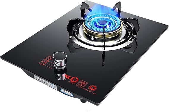 Burner Gas Cooker gas hob 4.2KW Triple Ring Burner Gas Hob, Built-in Cooker In Black Glass Ceramic ,with FFD And Enamel Pan Stands,Cast Iron Pan Support [Energy Class A](NG)