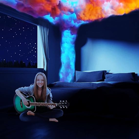 Cloud-Shaped Ceiling-Mounted LED Cloud Light Strip, RGB Color-Changing Ambient Light, DIY Thundercloud Light, Suitable for Bar Parties (82Ft/25M).