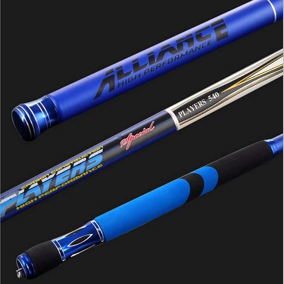 Spinning Fishing Rod 3.6-6.3M,Carbon Fiber Telescopic Fishing Pole Ultra Light Stream,Blue/Orange