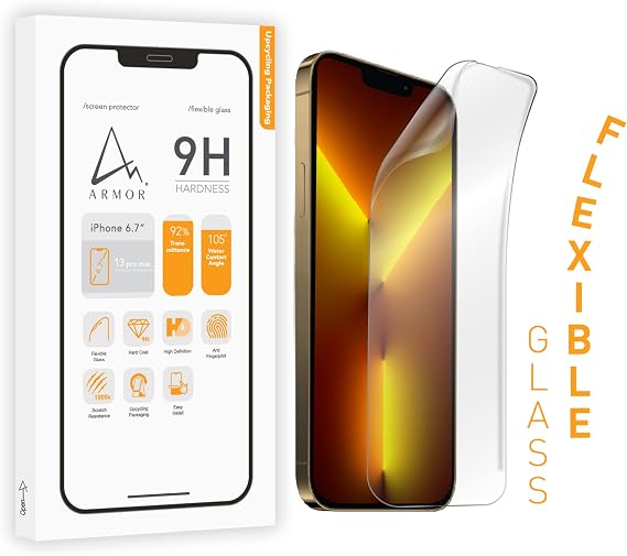 Armor Flexible Glass Screen Protector for iPhone 13 Pro Max, 9H with HD