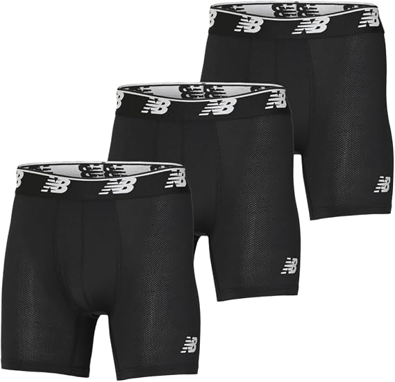 New Balance Men's Mesh 5" No Fly Mesh Trunk Boxer Brief (3 Pack)