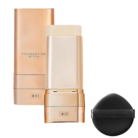 Luminous Dual-ended Concealer Foundation Stick, Korean Foundation Stick, 2-In-1 Contouring Foundation Full Coverage Cream Built-In, Flawless & Long-Lasting Dual-Ended Foundation Stick #01