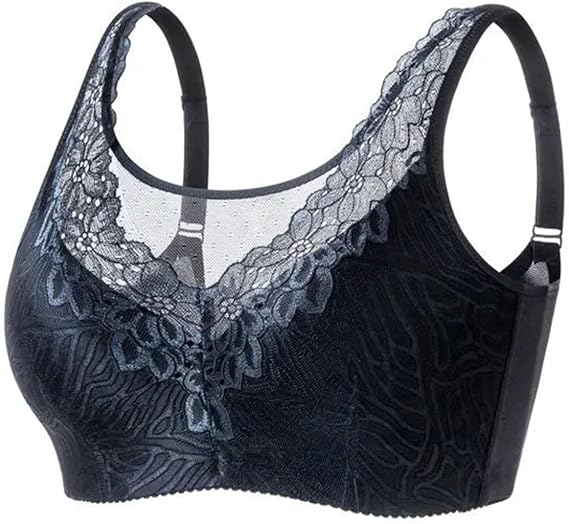 TOSOFT Women Post Operative Prosthetic Bras Full Cup Push Up Mastectomy Bralette For Breast Reconstruction Cancer Surgery (Color : Black, Size : 80/36D)