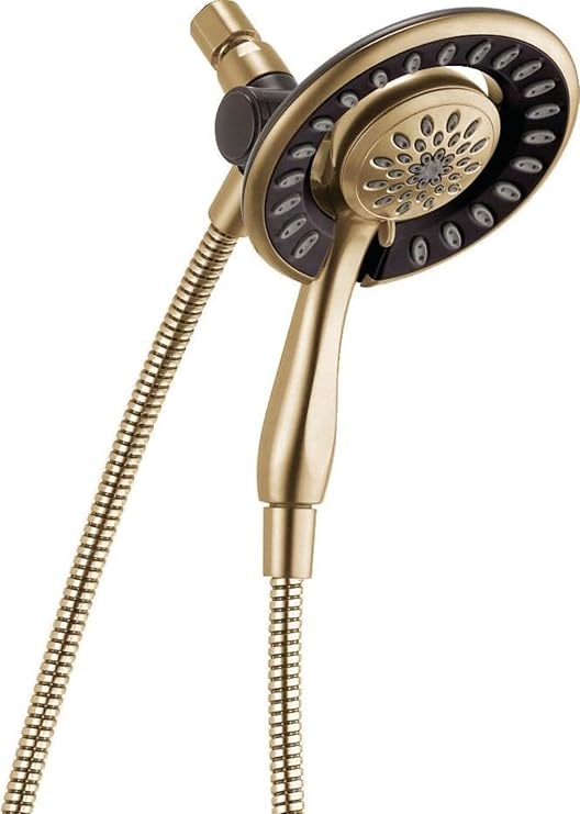 Delta Faucet 4-Spray Touch-Clean In2ition 2-in-1 Dual Hand Held Shower Head with Hose, Champagne Bronze 58065-CZ