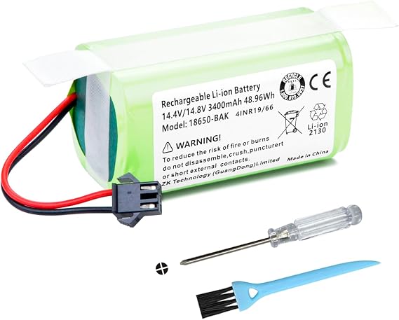 3400mAh Vacuum Battery Replacement for Bagotte BG600 BG600 Max BG700 BG750 Robot, for OKP K5 Life K2 K3P K4 K7, for Honiture G20 Pro, for Lubluelu SL60D SL61 SL68 Robot Vacuum Cleaner with Tools 14.4V