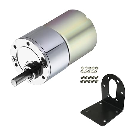 Micro DC 12V 5RPM Geared Motor with Bracket 37mm Diameter Gearbox Eccentric Ouput Shaft Gear MotorLarge Torque Reduction Motor
