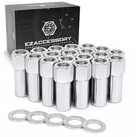 Open End Cragar SST Mag Lug Nut 12x1.25 with Center Washer Set of 20 Pcs