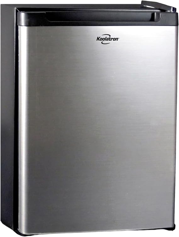 Koolatron 12V / 110V Refrigerator - Mini Fridge for Trucks Cool Storage for Kitchen Bedroom Office Travel Camping Dorms Compact Free Standing Neveras Pequenpara Apartment 1.76 cu.ft - Black