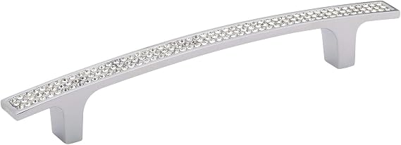 Richelieu Hardware BP123412814001 Vence Collection 5 1/16-inch (128 mm) Center-to-Center Chrome and Crystal Modern Cabinet and Drawer Pull Handle for Kitchen, Bathroom, and Furniture