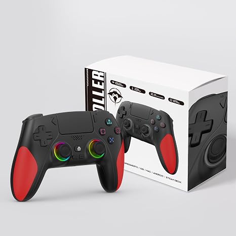 GMVOX Wireless Controller for PS-5/PC,Hall Effect Joysticks & Triggers Gaming Controller with Programmable/Remap/Turbo/LED Light Function