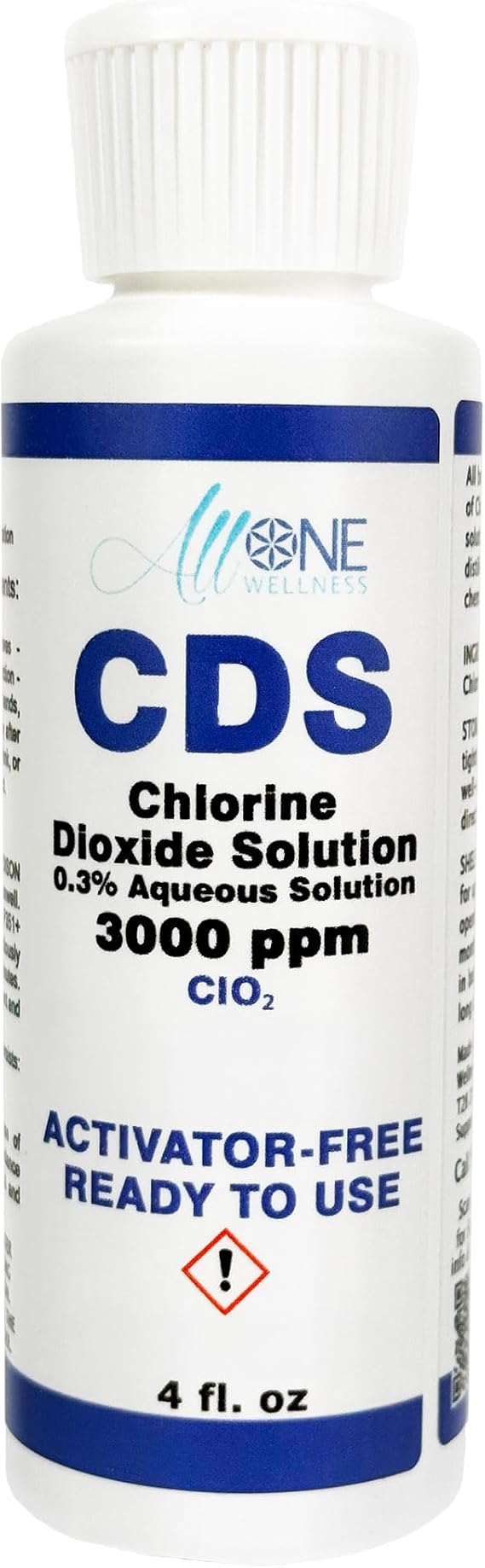 Ultra Pure Chlorine Dioxide Solution 3000 PPM Plastic 4.2 oz - Made in USA