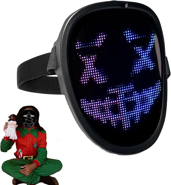 LED Mask with Gesture Sensing, Halloween Face changing Mask for Teenagers