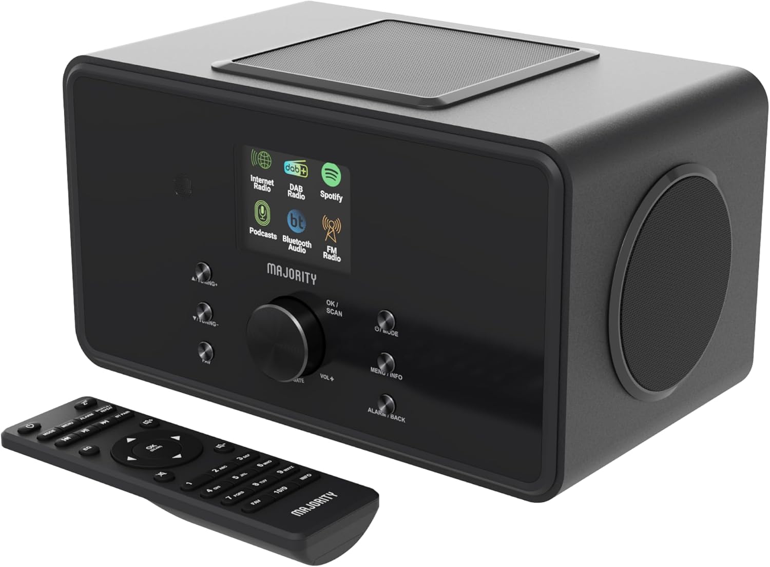 Internet Radio WLAN DAB Radio with Bluetooth Kitchen Radio 100 Watt 2.1 Speaker with Subwoofer DAB Plus Radio Internet Radios Digital Radio DAB Plus with Remote Control MAJORITY Bard