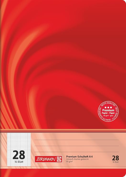Brunnen 104472802 exercise book A4 Vivendi (16 sheets 5 mm squared with border ruling 28)