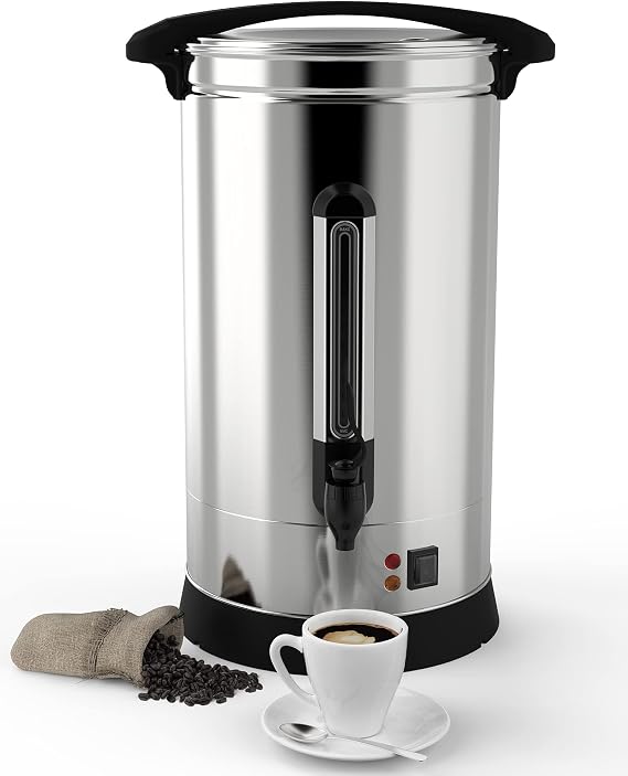 60 Cup Commercial Coffee Maker, [Quick Brewing] [Food Grade Stainless Steel] Large Coffee Urn Perfect For Church, Meeting rooms, Lounges, and Other Large Gatherings-10 L