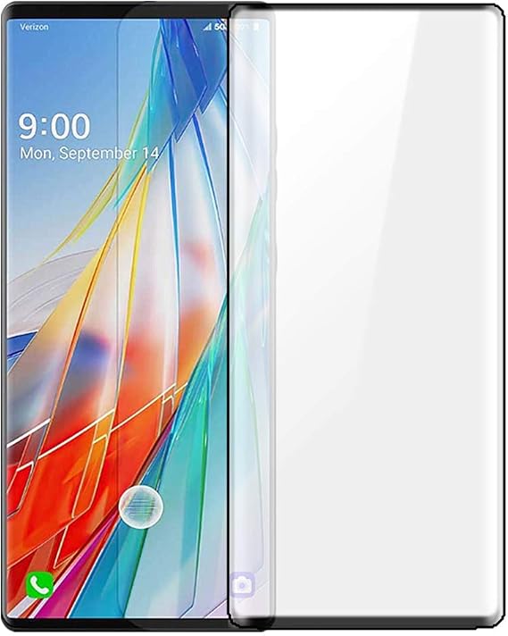 for LG Wing 3D Curved Screen Protector, (2PCS) Easy Install Anti-Bubble Ultra HD Screen Tempered Glass for LG Wing 5G 6.8 INCH