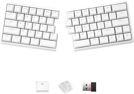 Lite: Wireless Ergonomic Split Mechanical Keyboard Hot Swappable, Compact 60% Layout, PBT Keycaps Programmable for Mac & Windows(Linear,New Standard Version)