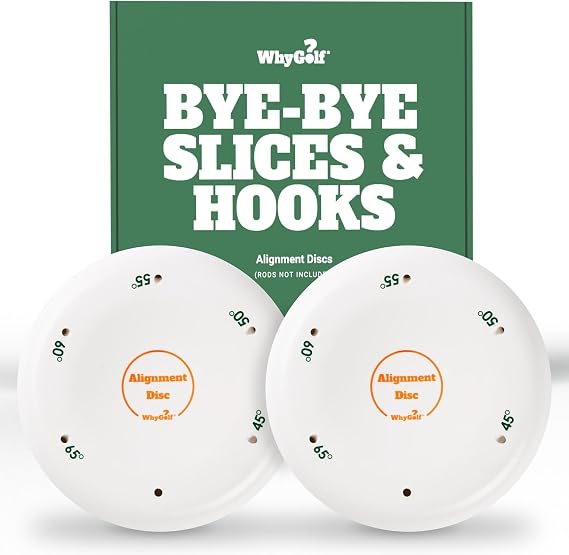 WHYGOLF Alignment Discs & Padded Golf Alignment Rods | Versatile Golf Training Aid for Swing Plane, Path, Posture & Setup Easily Adjust Angles for Better Accuracy