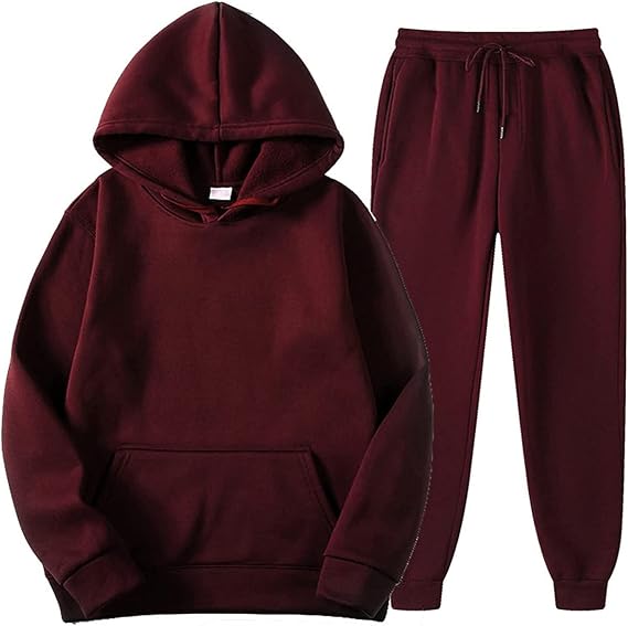 Two Piece Outfits Women and Men Plus Size Hoodies Sweatshirt 2PC Tracksuit with Jogger Sweatpants Basic Sweatsuit Sets