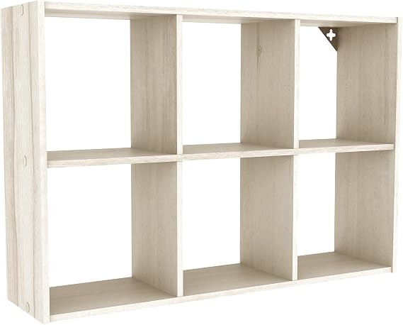 ClosetMaid 5430 Mini 6-Cube Desktop or Wall Mount Organizer, Bleached Walnut