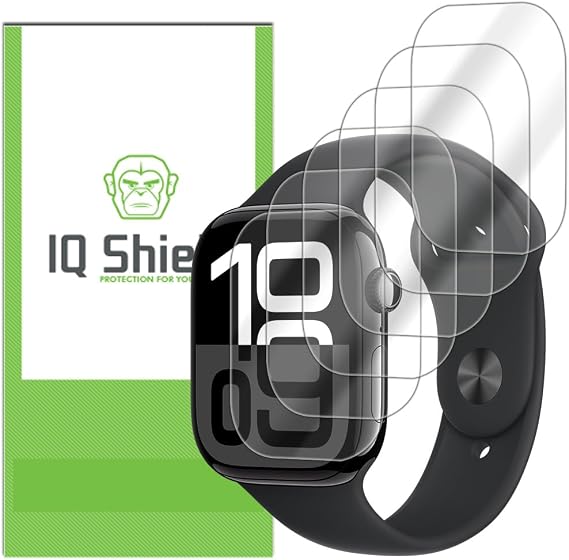IQShield 6 Pack for Apple Watch Series 11/Series 10 Screen Protector 42mm - Easy Install, Ultra Thin, Smudge Resistant, Anti-Scratch, Anti-Bubble Clear TPU Film