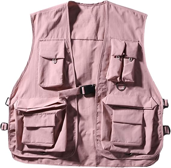 HaoMay Women's Outdoor Fishing Safari Buckle Vest Multi-pocket Photography Vest
