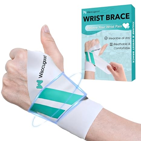 Adjustable Wrist Brace Protector, Ultra-Thin Ulnar Wrist Brace No Pressure on Thumb with Double Compression Straps - Wrist Support for Carpal Tunnel, Arthritis, Tendonitis,Pain Relief (Right Hand)