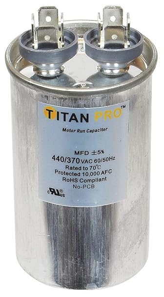 Motor Run Capacitor, 12.5 MFD, 2-7/8 In. H