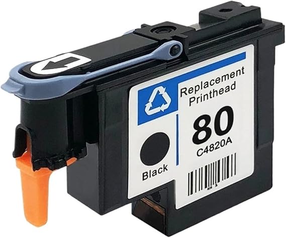 C4820A C4821A C4822A C4823A HP80 Plus Printhead Printer Accessories - Compatible with HP 80 - Compatible with HP Designjet 1050 1055 1055cm 1050c(1PCS Black)