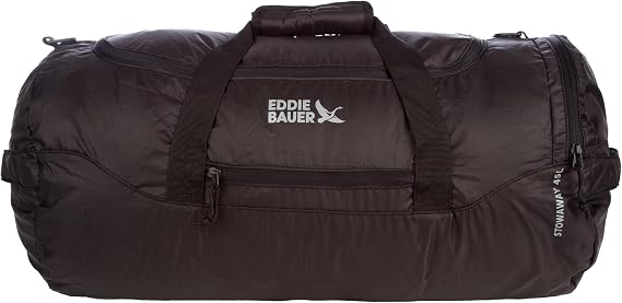 Eddie Bauer Stowaway Packable Duffel Bag, 45L, Onyx