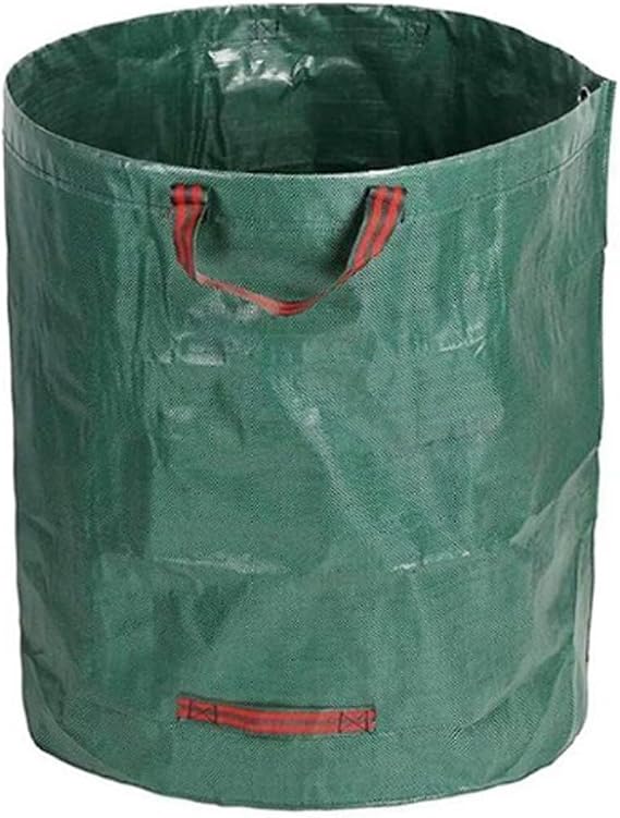 Reusable Garden Waste Bag, 80 Gallon Capacity, Heavy Duty with 4 Handles, Green,Collapsible Gardening Containers for Lawn and Leaf Trash,Weed Bag (1)