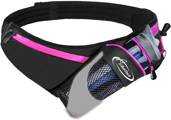 AiRunTech Running Hydration Belt with Water Bottle Holder,Hiking Fanny Pack for Phone and Wallet,Running Bag Runners Essentials Accessories Marathon Triathlon Walking Jogging Gear Gift