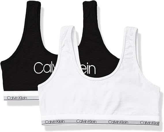 Calvin Klein Girl's Modern Cotton Bralette 2-Pack Training Bra (Pack of 2)