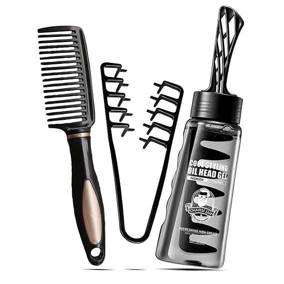 Men's Hair Styling Gel,Hair Gel with Two Combs,Non-Greasy,Dries Hair Quickly,Washes Out Easily,Perfect for Styling Hair,280ml