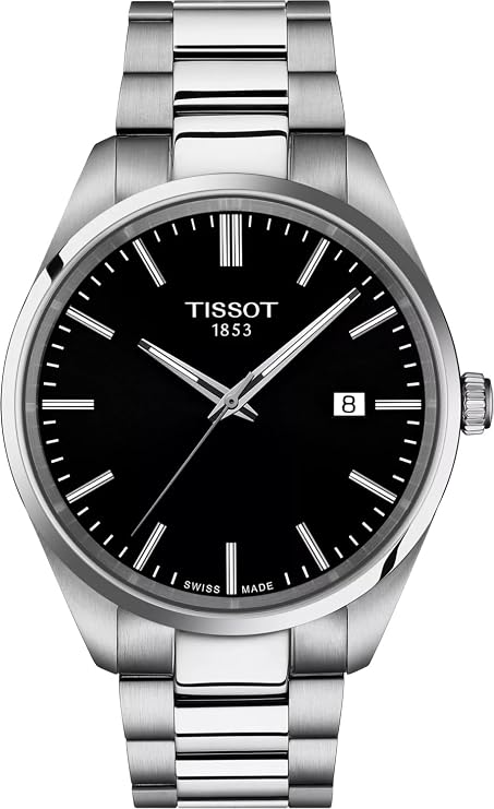 Tissot PR 100 40mm, Swiss Quartz Watch for Men, Stainless Steal Case, Black Dial, T1504101108100