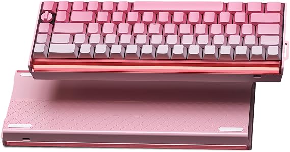 BOOM68 Magnetic Switch RGB Gaming Keyboard,65% Rapid Trigger Hall Effect Gasket Hot Swap Wired Keyboard with Adjustable Actuation Light Box Mini Knob Snap Tap,8K Hz Polling Rate (Pink)