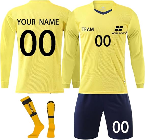 Custom Football Jersey Kits for Boys Girls 2025 Home/Away Boy's Soccer Jerseys Football Kits for Adult Youth Trainshirts T Shirt, Short and Socks Set Fans Footballs Birthday Gifts