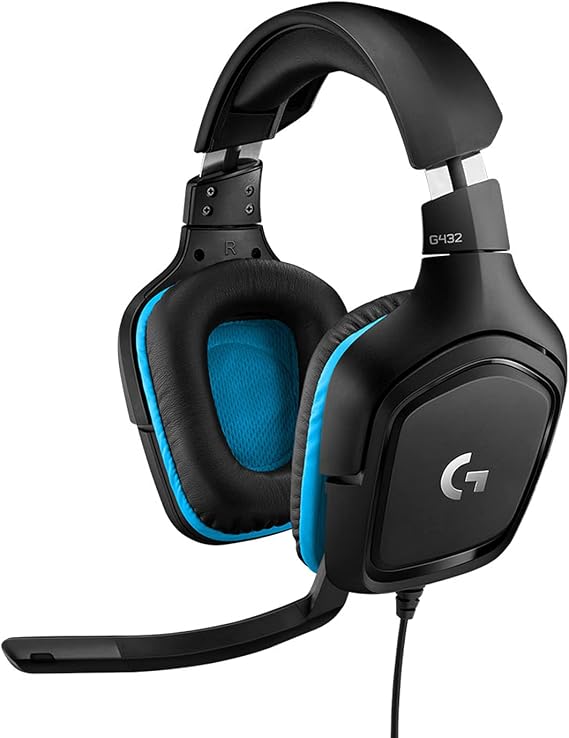 Logitech G432 Wired Gaming Headset, 7.1 Surround Sound, DTS headset: X 2.0, 6mm Microphone, Compatibility with Windows, Mac, Nintendo Switch, PS4, Xbox One, Tablet and Mobile Devices, Black
