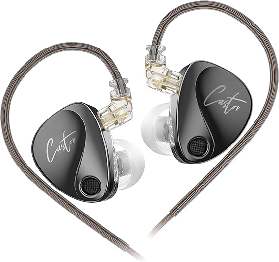 KZ Castor in Ear Monitor, HiFi Improved Bass in Ear Headphone, Dual-Dynamic Driver Gaming Earbuds, 2PIN-C Detachable Cable