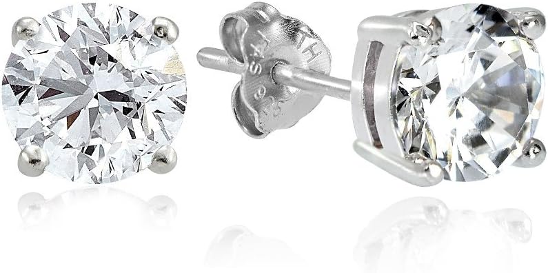Sterling Silver Assorted Cz Stud Earrings