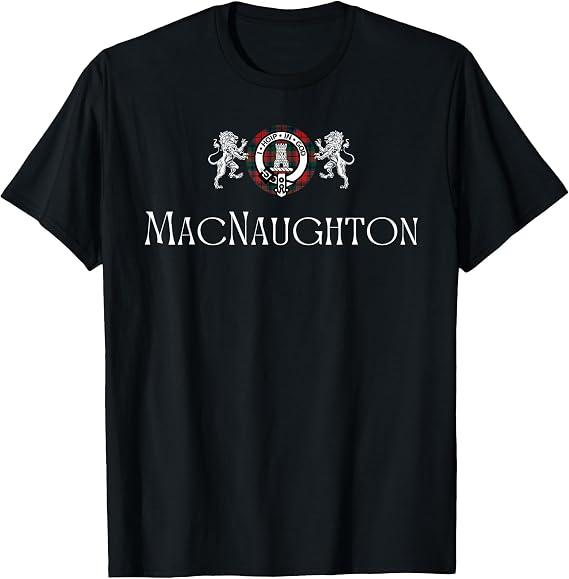 MacNaughton Clan Scottish Name Coat of Arms Tartan T-Shirt